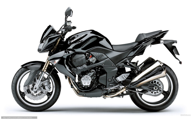 Black Kawasaki Motorcycle — Neutral, Photograph, Seat, Exhaust, Headlight
