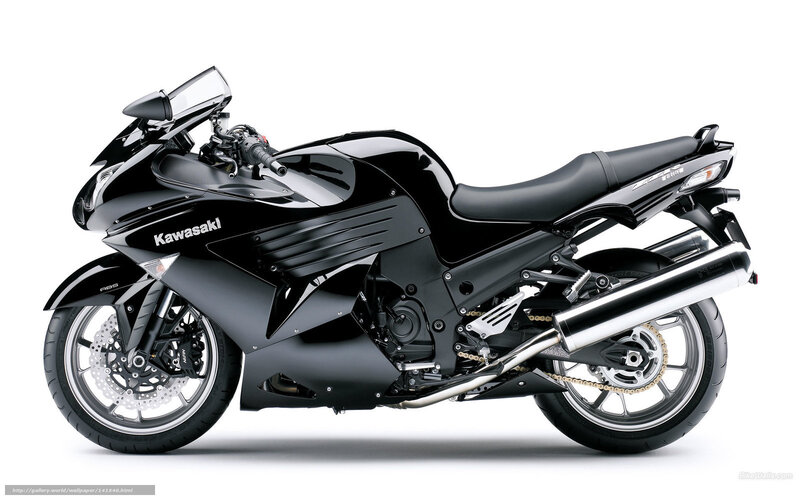 Black Kawasaki Motorcycle — Neutral, Photograph, Seat, Exhaust, Windshield