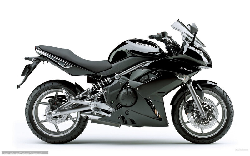 Black Kawasaki Motorcycle — Neutral, Photograph, Seat, Windshield, Exhaust