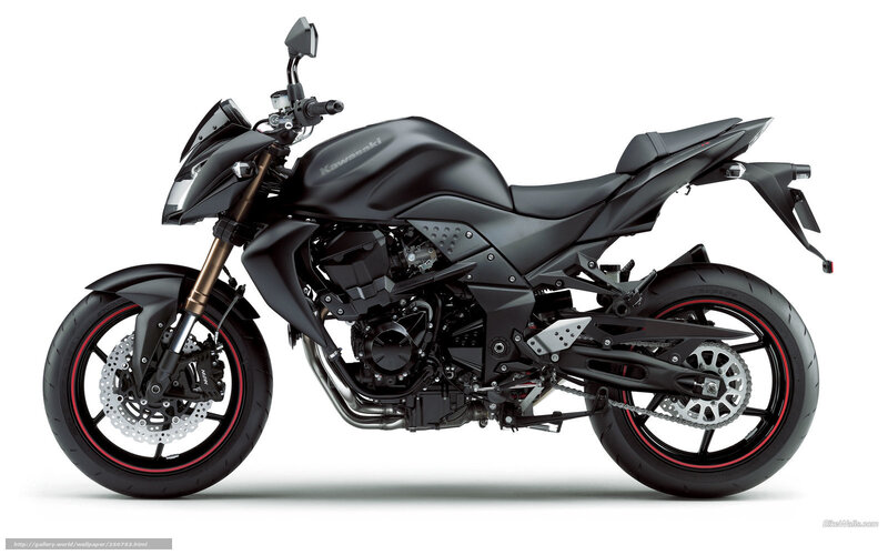 Black Kawasaki Motorcycle — Neutral, Photograph, Wheel