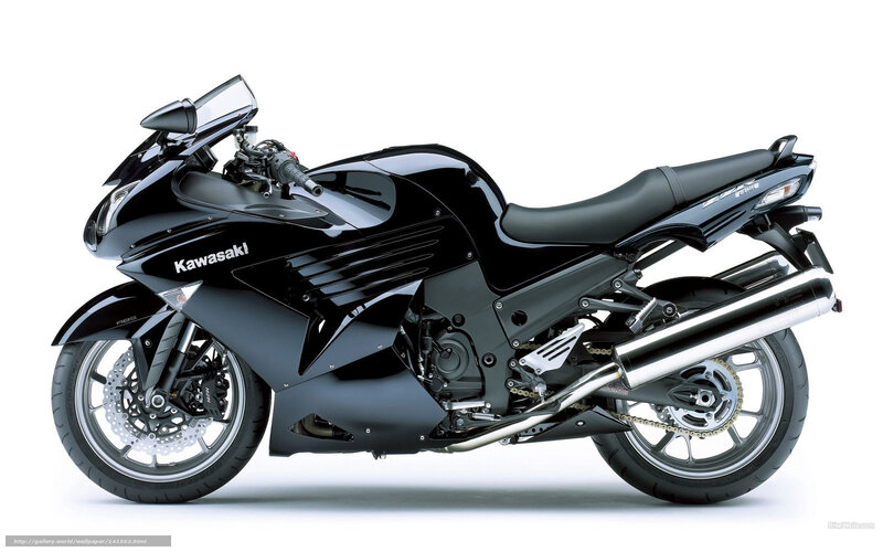 Black Kawasaki Motorcycle — Neutral, Photograph, Windshield, Exhaust Pipe, Seat