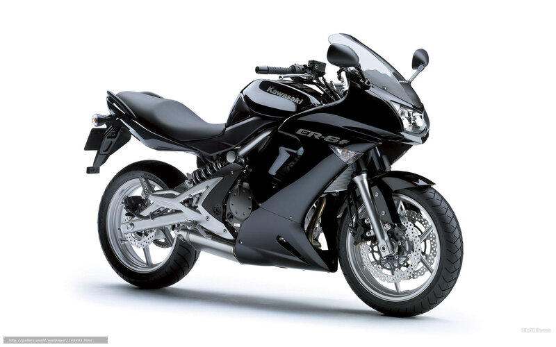 Black Kawasaki Motorcycle — Neutral, Photograph, Windshield, Seat, Exhaust