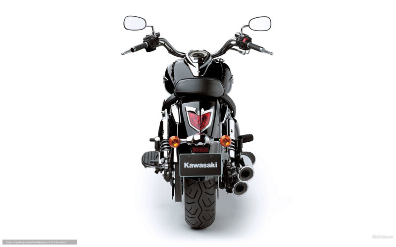 black kawasaki motorcycle rear view
