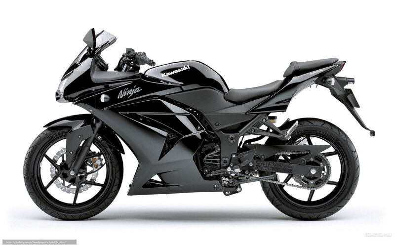 Black Kawasaki Ninja 250R motorcycle