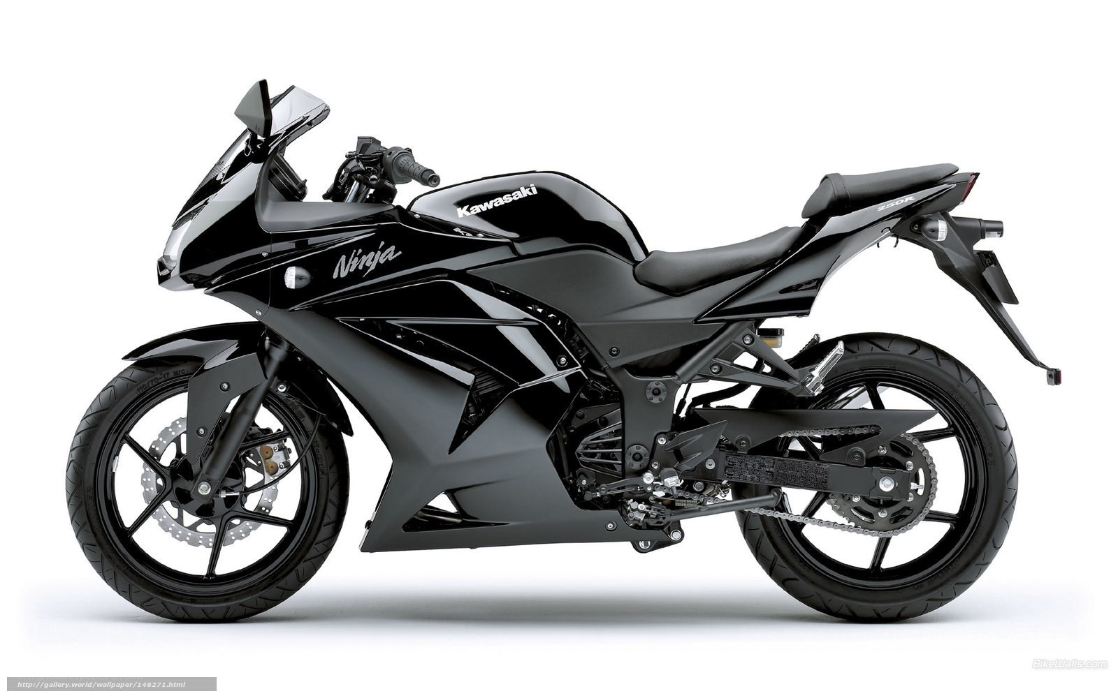 Black Kawasaki Ninja 250R motorcycle
