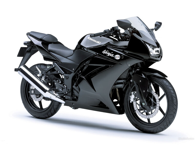 Black Kawasaki Ninja motorcycle