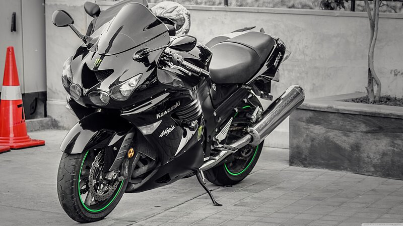 Black Kawasaki Ninja motorcycle