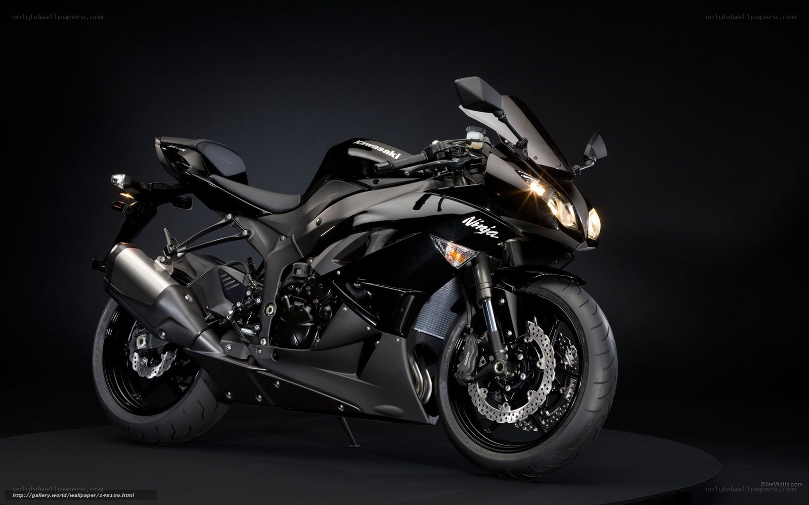 Black Kawasaki Ninja motorcycle
