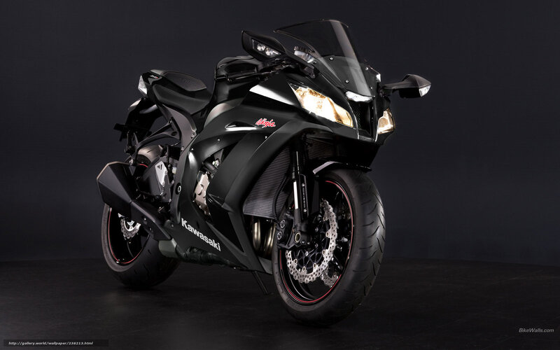 Black Kawasaki Ninja Motorcycle — Dramatic, Photograph