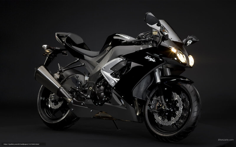 Black Kawasaki Ninja Motorcycle — Dramatic