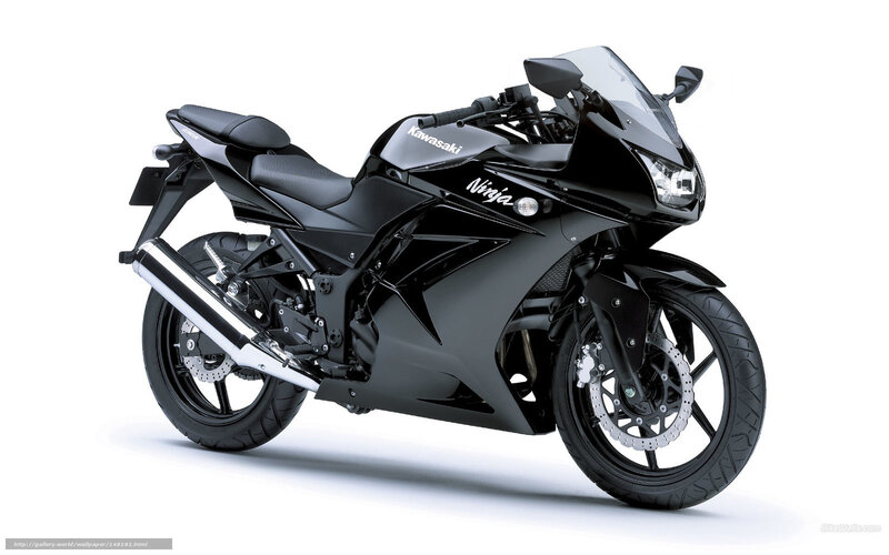 Black Kawasaki Ninja Motorcycle — Neutral, Photograph, Windshield
