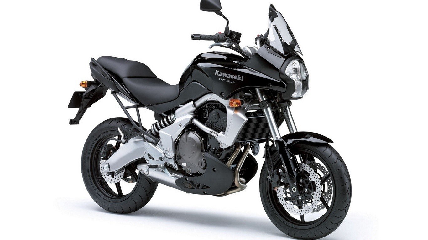 Black Kawasaki Versys motorcycle
