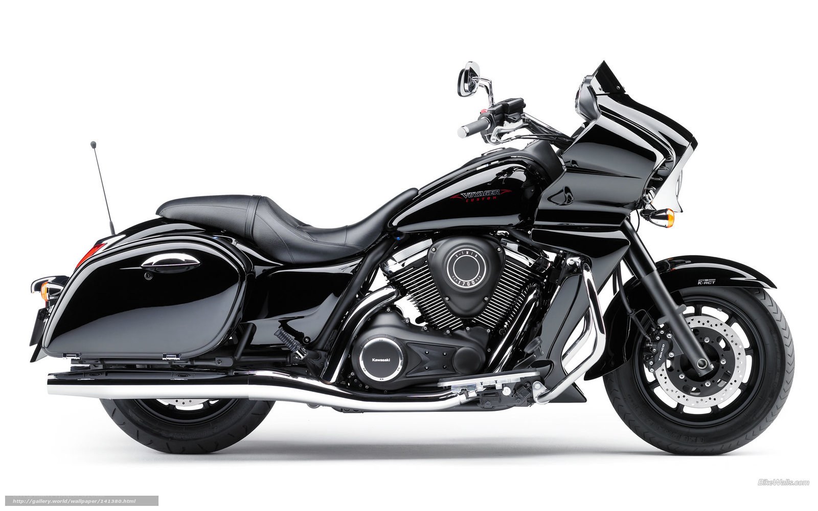 black kawasaki voyager motorcycle