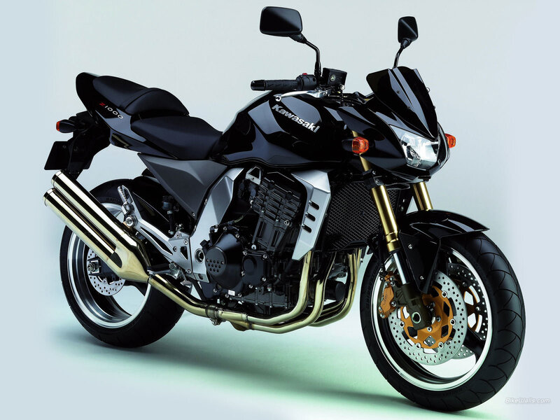 Black Kawasaki Z1000 motorcycle