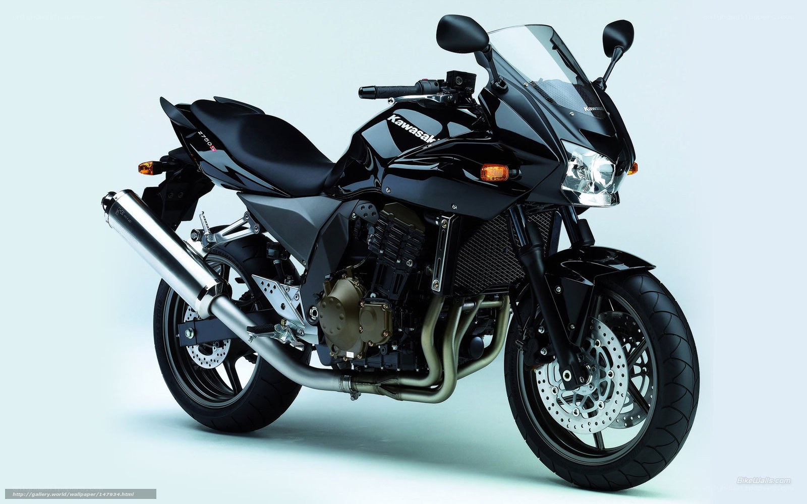 Black Kawasaki Z750S motorcycle