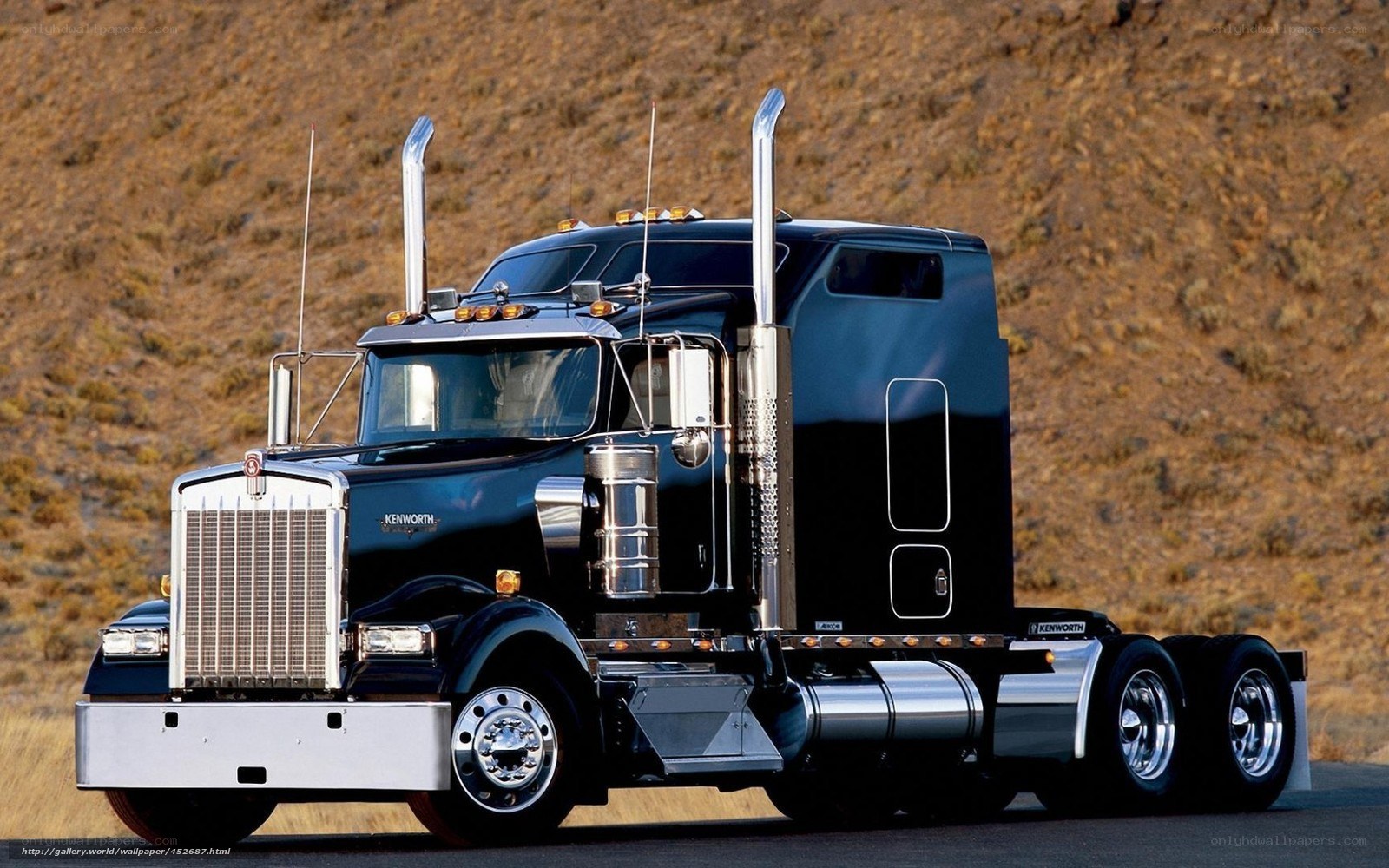 Black Kenworth semi-truck
