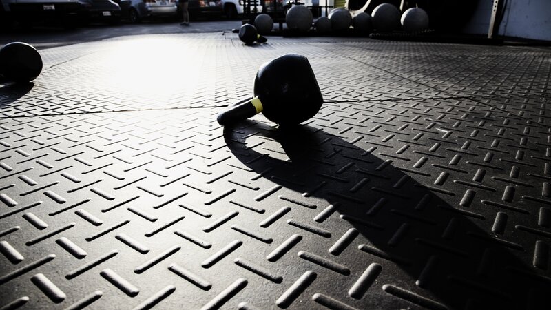 Black Kettlebell on Floor