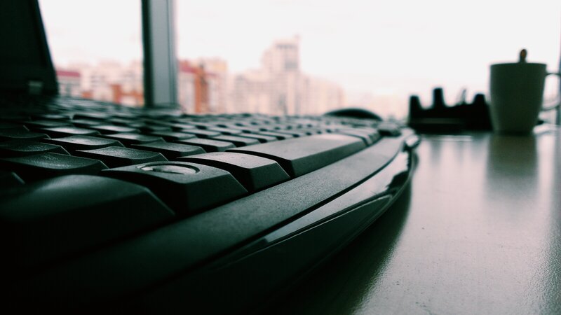 Black Keyboard on Desk