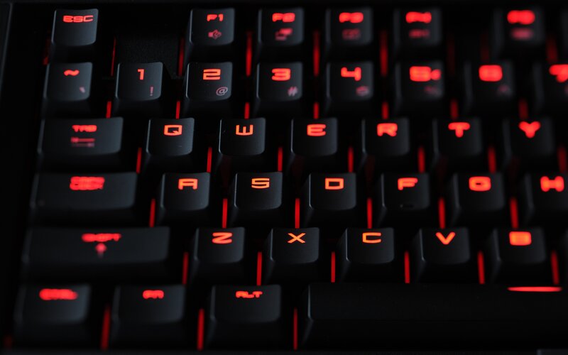Black Keyboard with Red Backlight