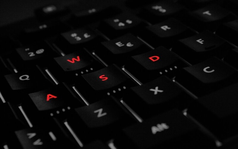 Black Keyboard with Red Letters