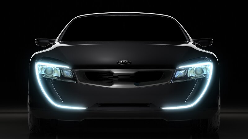 Black Kia Concept Car — Dramatic, Photograph