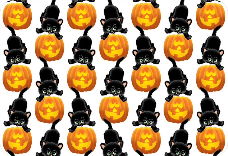 Black Kittens on Pumpkins