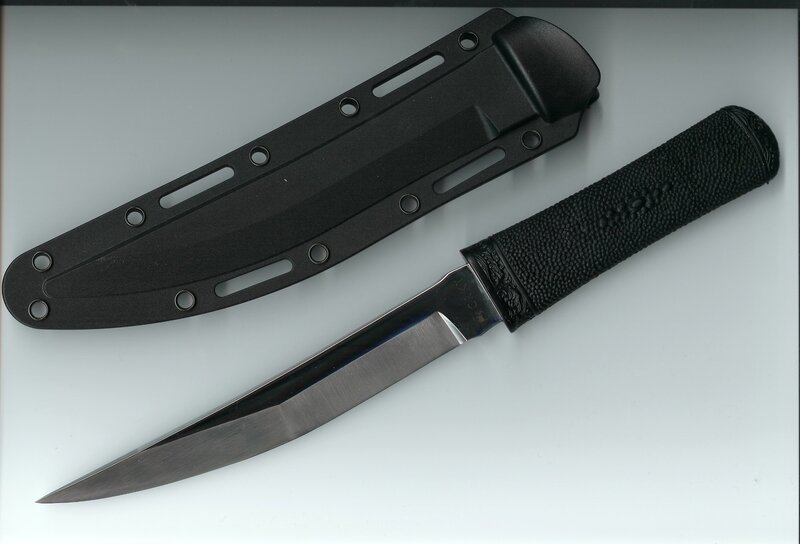 black knife with sheath