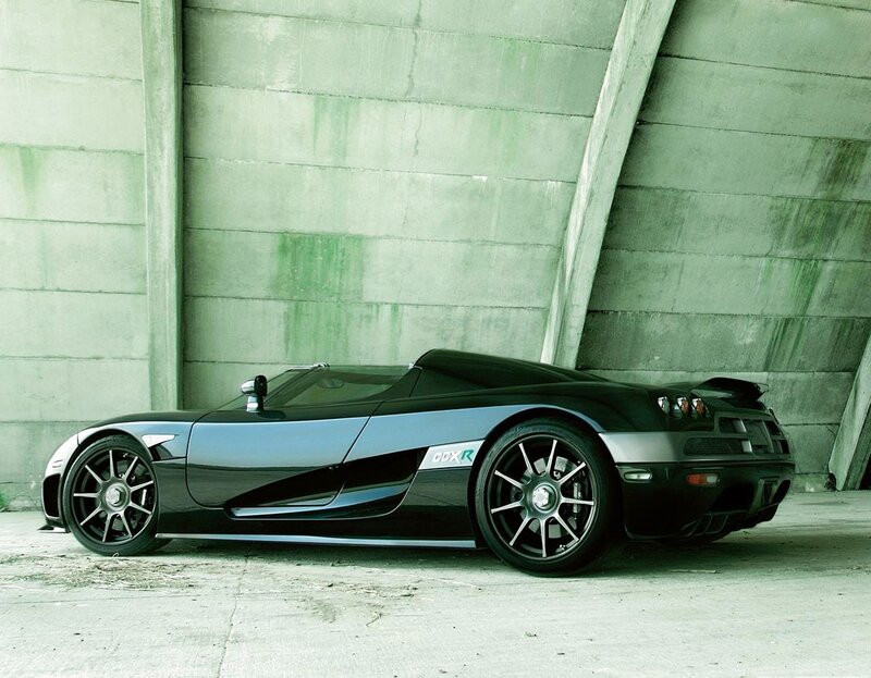 Black Koenigsegg CCXR sports car