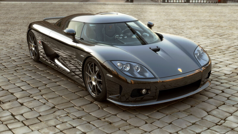 Black Koenigsegg sports car