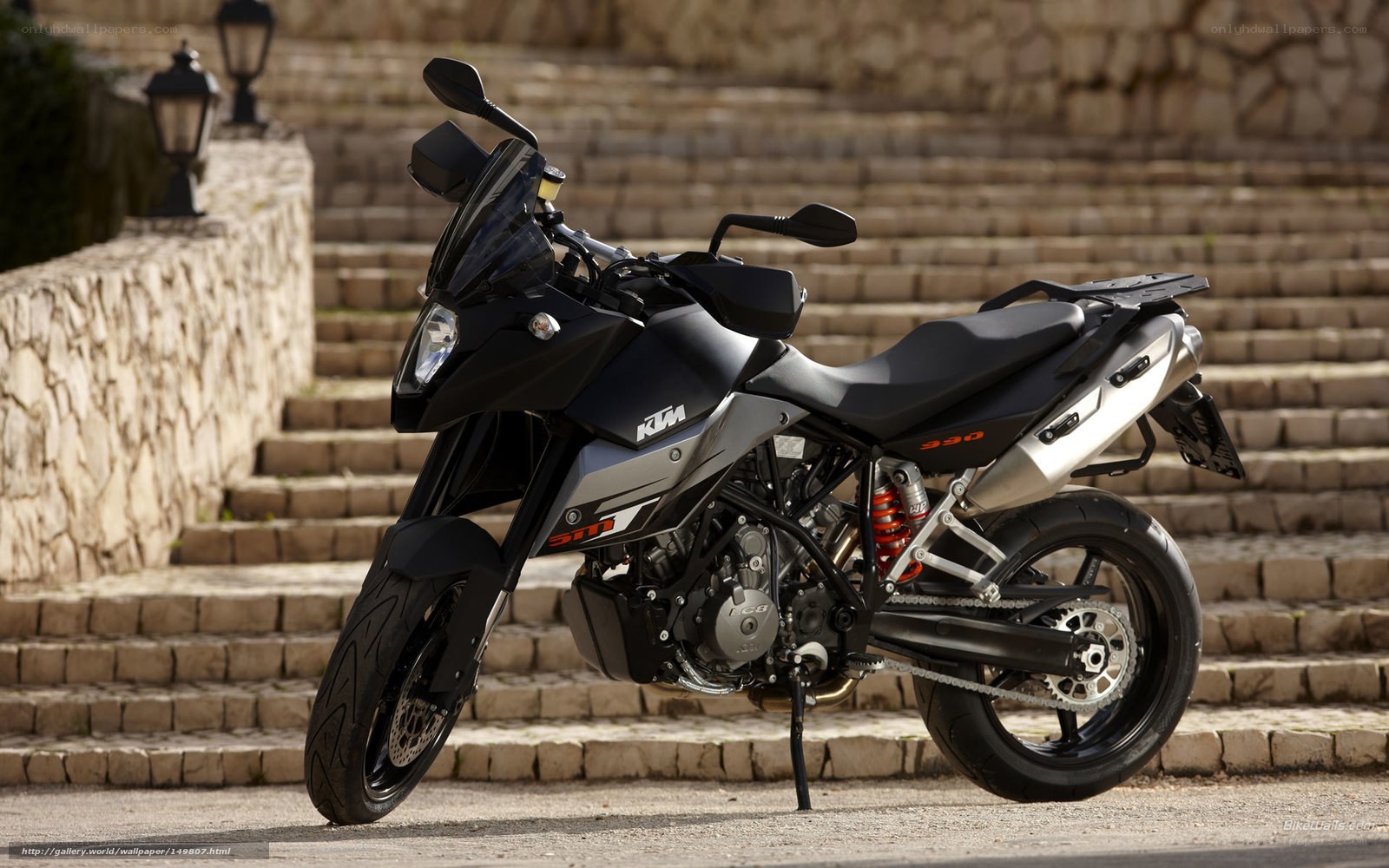 Black KTM 990 motorcycle
