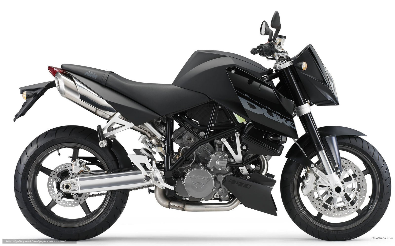 Black KTM Duke motorcycle