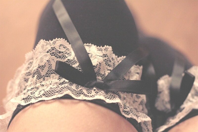 black lace garter close-up