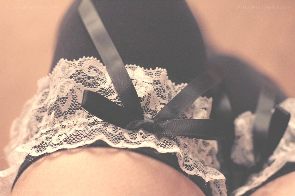 black lace garter close-up