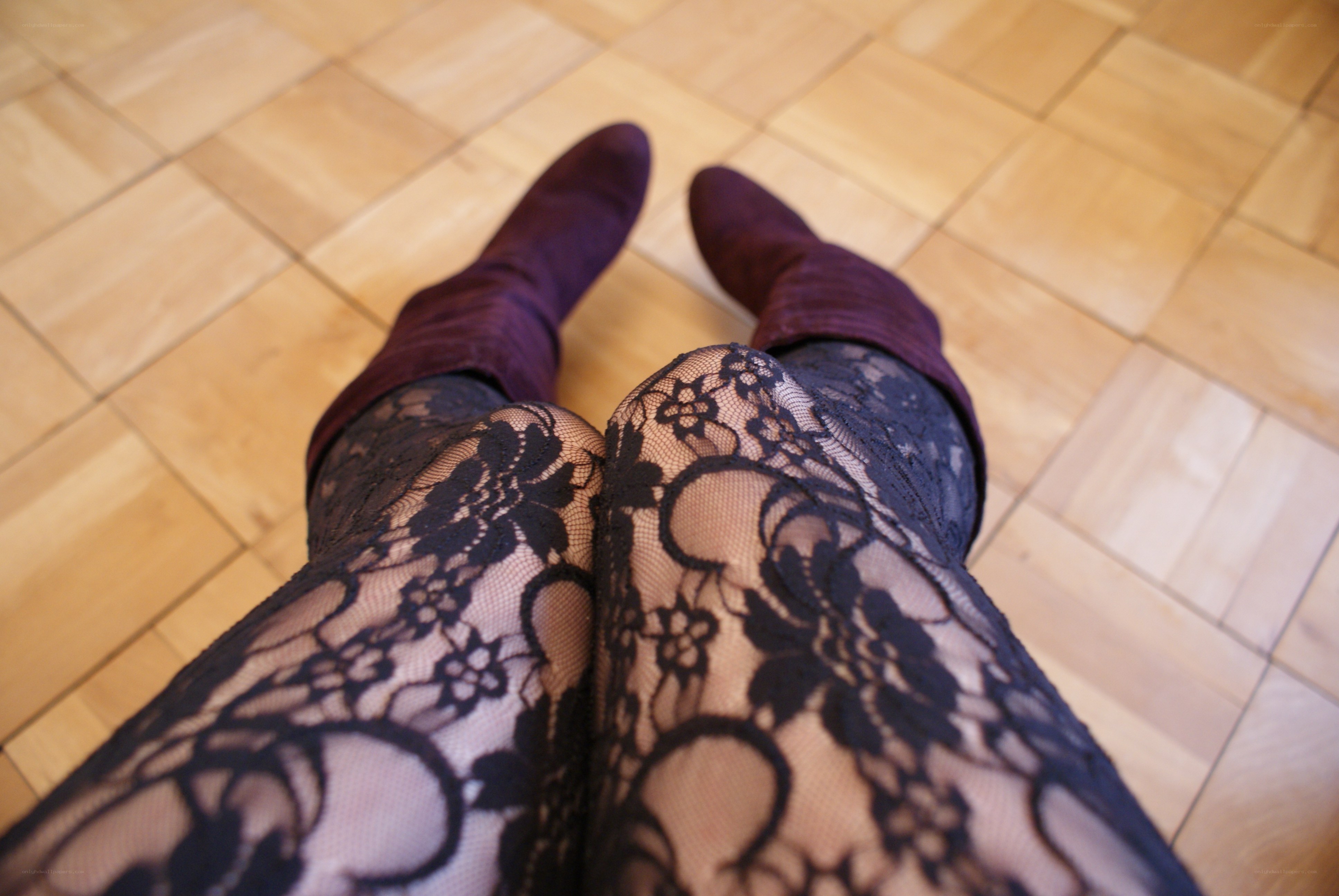 black lace tights and boots