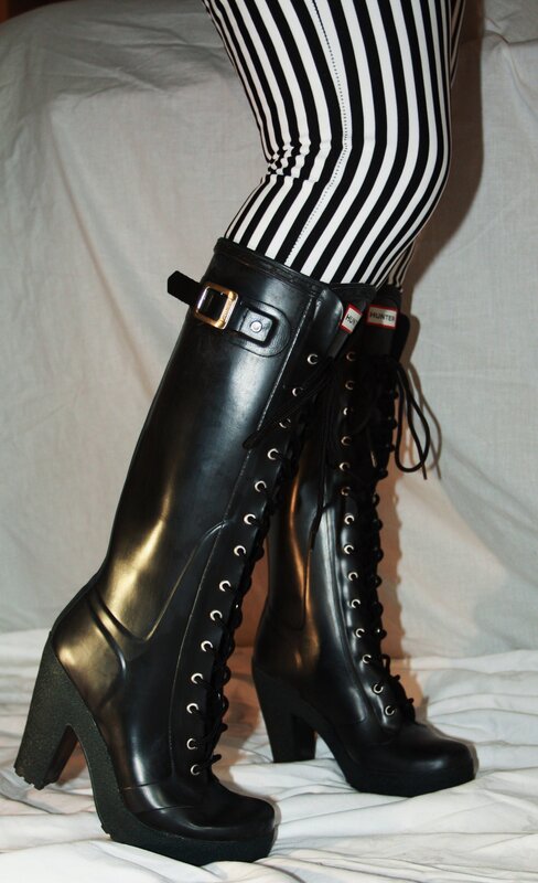 black lace-up boots