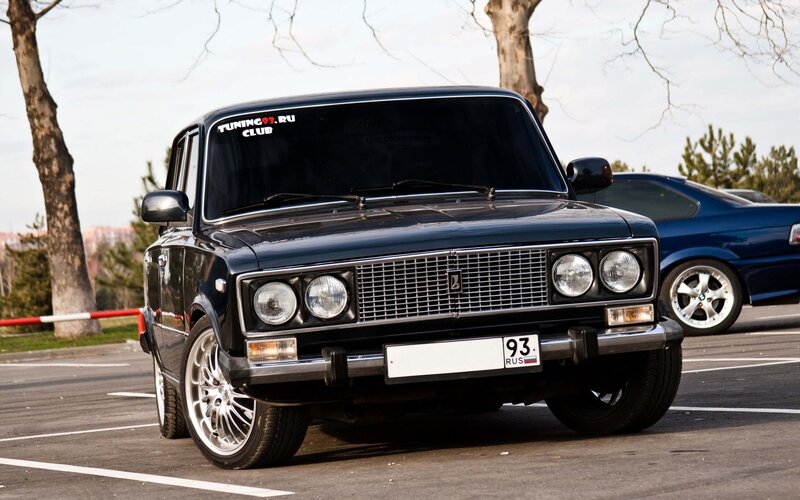 Black Lada tuning car