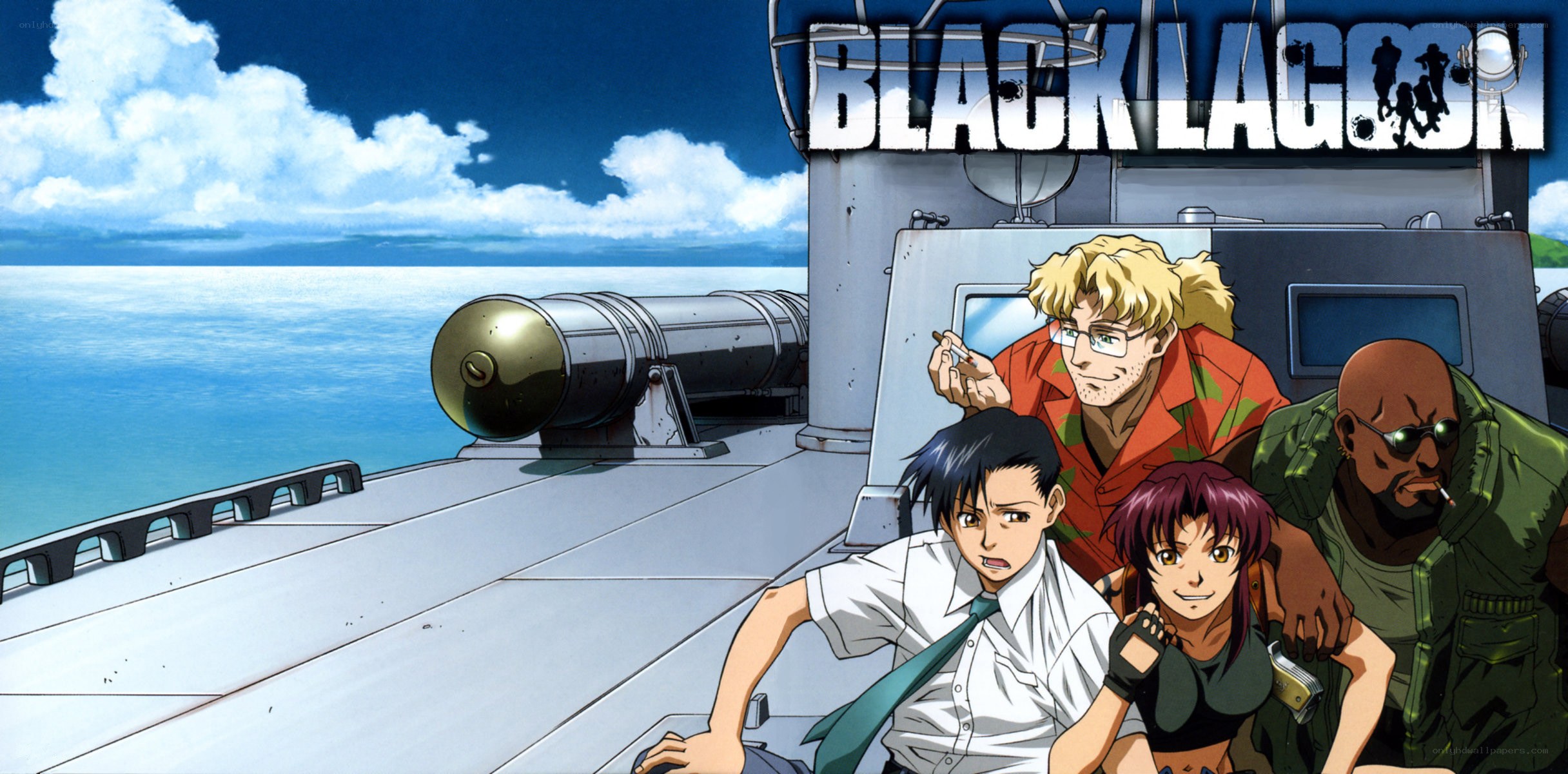 Black Lagoon anime characters on ship