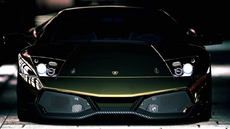 black lamborghini at night