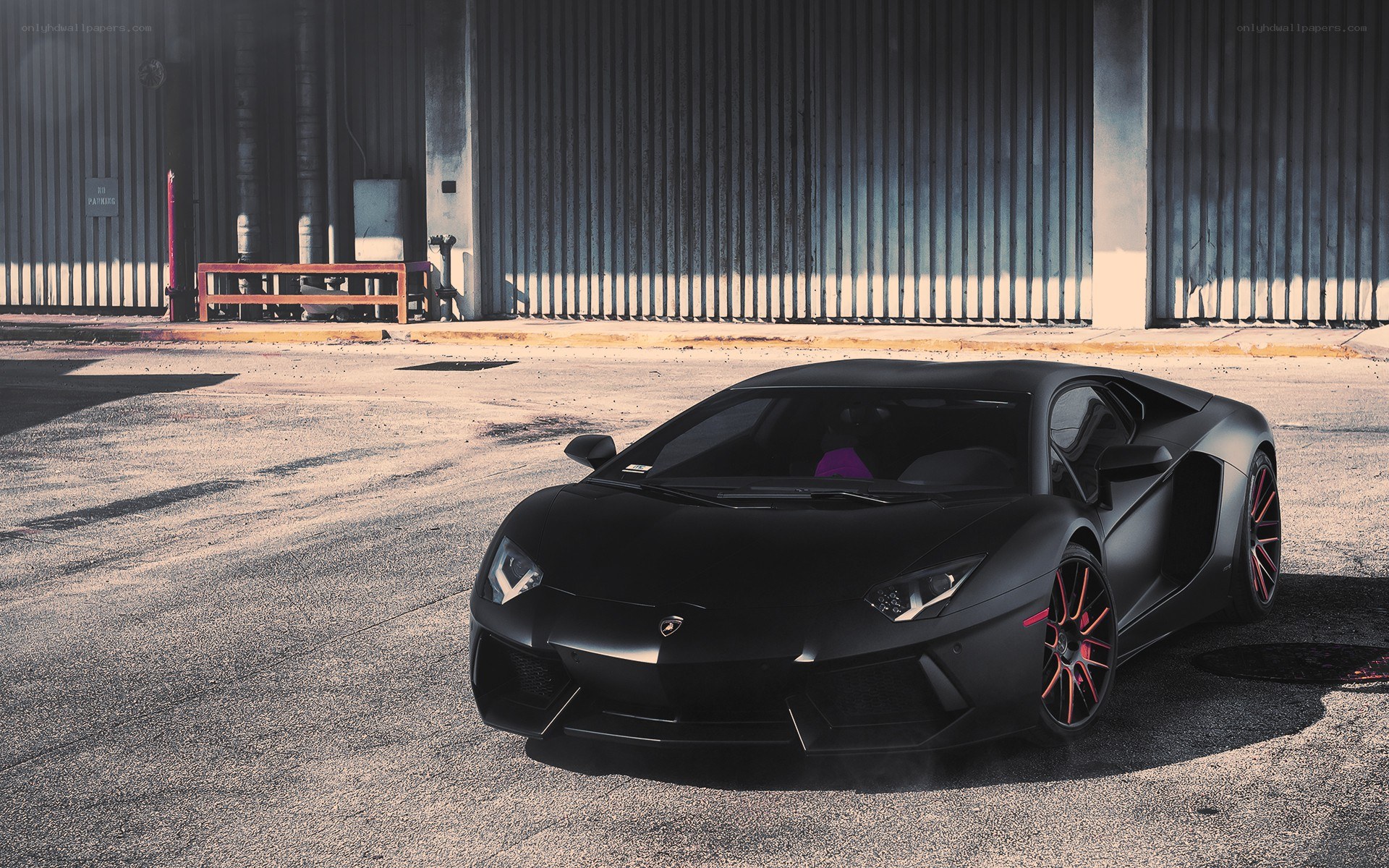 Black Lamborghini Aventador