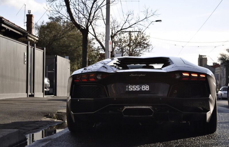 Black Lamborghini Aventador — Calm, Afternoon, Photograph, Car, Street