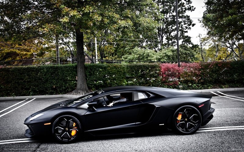 Black Lamborghini Aventador — Calm, Autumn