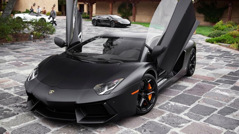 Black Lamborghini Aventador — Dramatic, Afternoon