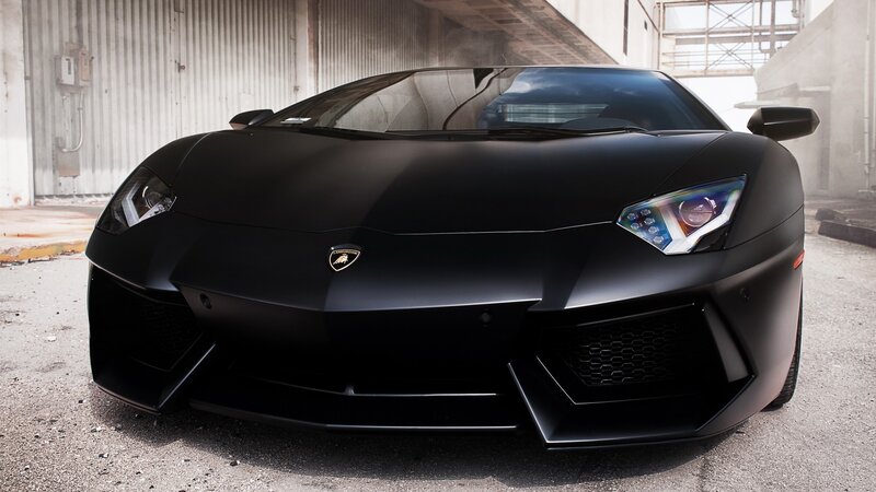 Black Lamborghini Aventador — Dramatic, Photograph, Car, Building
