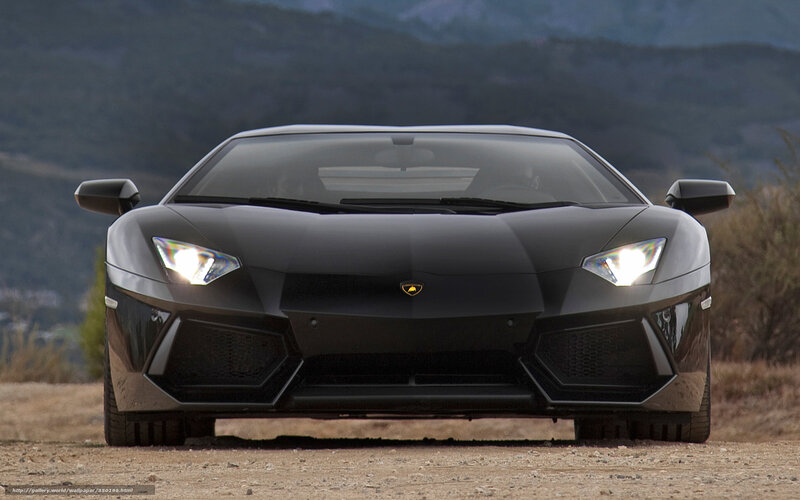 Black Lamborghini Aventador — Dramatic, Photograph, Car, Mountains