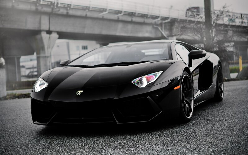 Black Lamborghini Aventador — Dramatic, Photograph, Car, Overpass