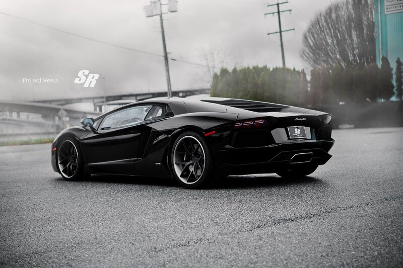 Black Lamborghini Aventador — Dramatic, Photograph, Car, Road