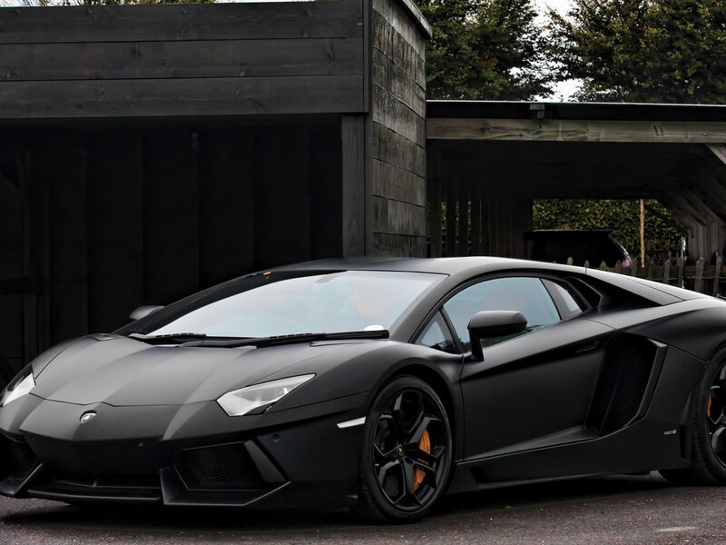Black Lamborghini Aventador — Dramatic, Photograph, Car