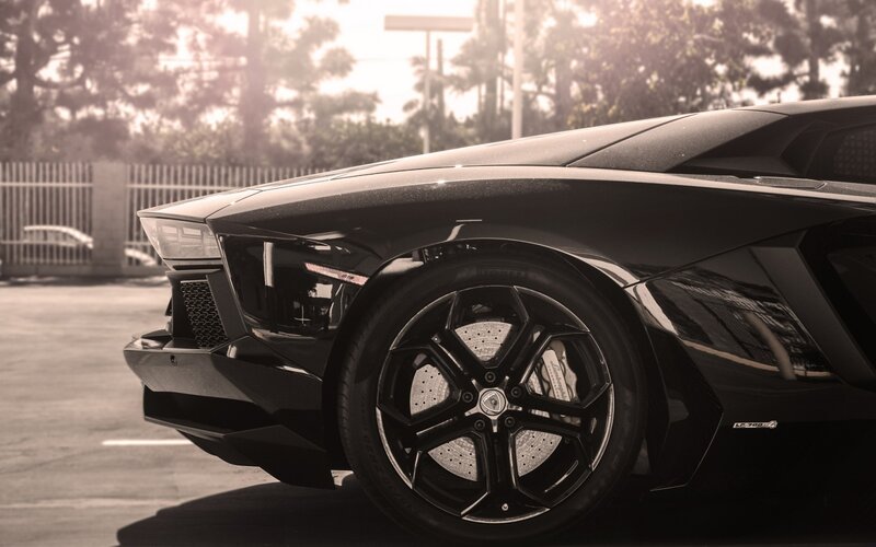 Black Lamborghini Car — Dramatic, Afternoon, Photograph