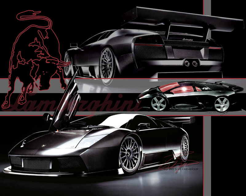 Black Lamborghini Car — Dramatic, Digital Art