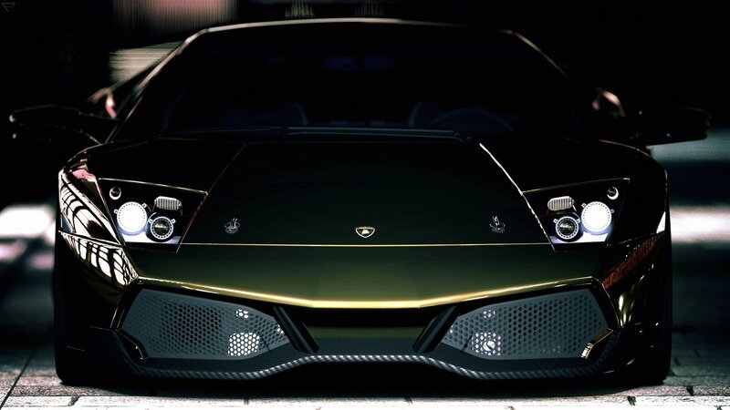 Black Lamborghini Car — Dramatic, Night, 3d Render